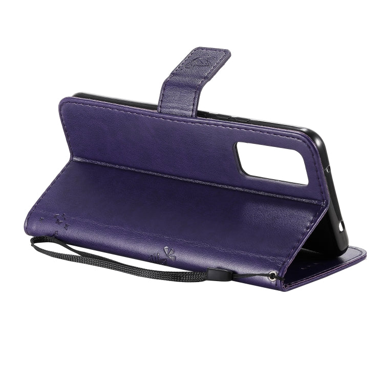 For Huawei Honor 30 Tree & Cat Embossed Pattern Horizontal Flip Leather Case with Holder & Card Slots & Wallet & Lanyard