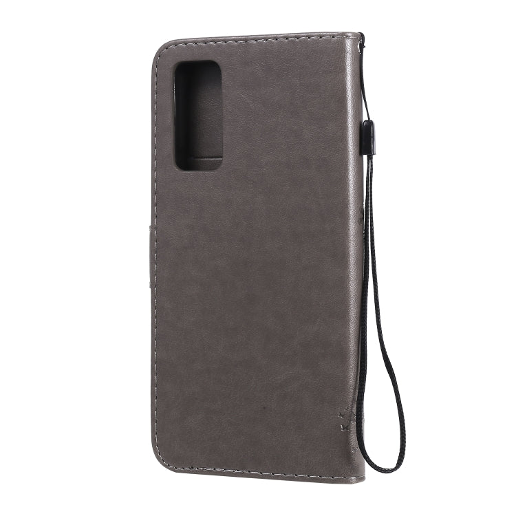 For Huawei Honor 30 Tree & Cat Embossed Pattern Horizontal Flip Leather Case with Holder & Card Slots & Wallet & Lanyard