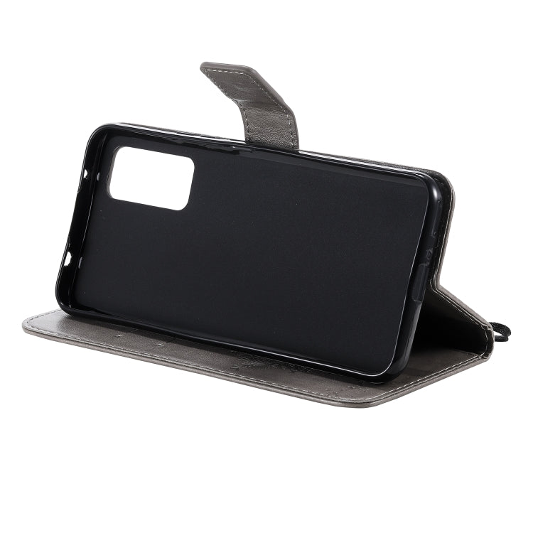 For Huawei Honor 30 Tree & Cat Embossed Pattern Horizontal Flip Leather Case with Holder & Card Slots & Wallet & Lanyard