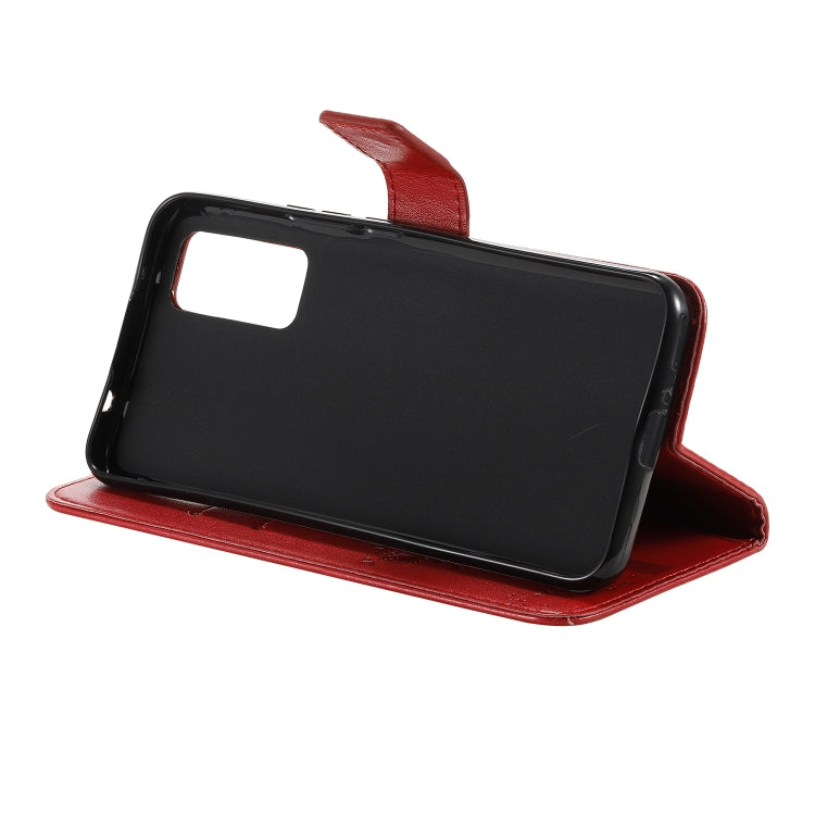 For Huawei Honor 30 Tree & Cat Embossed Pattern Horizontal Flip Leather Case with Holder & Card Slots & Wallet & Lanyard