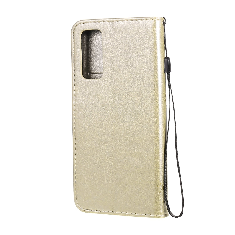 For Huawei Honor 30 Tree & Cat Embossed Pattern Horizontal Flip Leather Case with Holder & Card Slots & Wallet & Lanyard