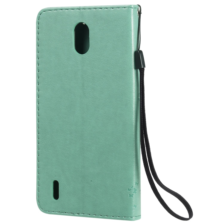 For Nokia 1.3 Tree & Cat Embossed Pattern Horizontal Flip Leather Case with Holder & Card Slots & Wallet & Lanyard