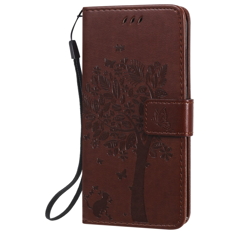 For Nokia 1.3 Tree & Cat Embossed Pattern Horizontal Flip Leather Case with Holder & Card Slots & Wallet & Lanyard