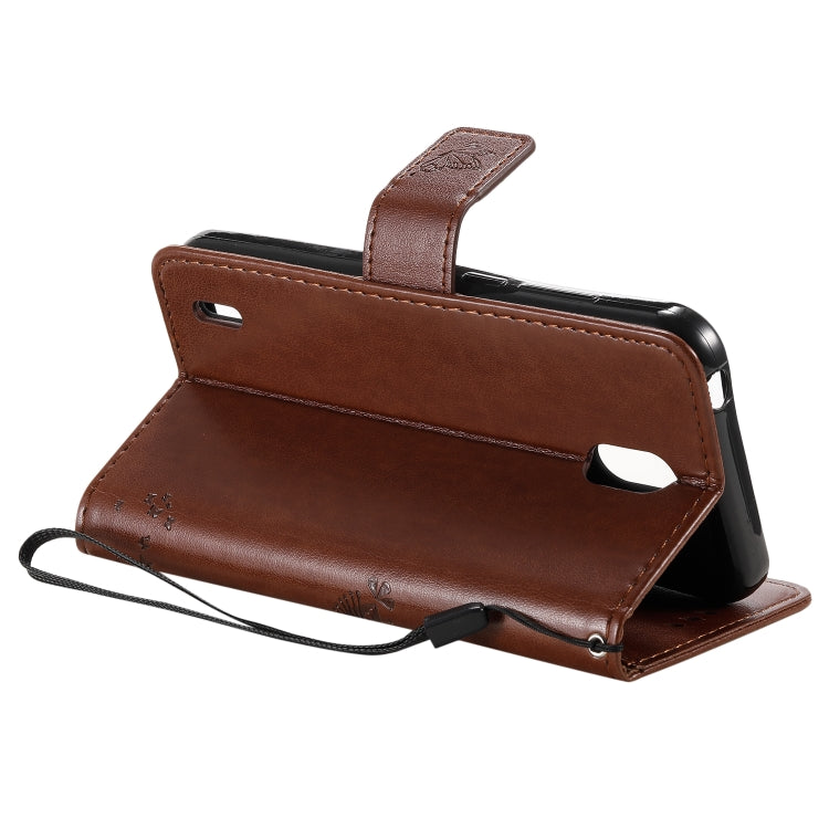 For Nokia 1.3 Tree & Cat Embossed Pattern Horizontal Flip Leather Case with Holder & Card Slots & Wallet & Lanyard