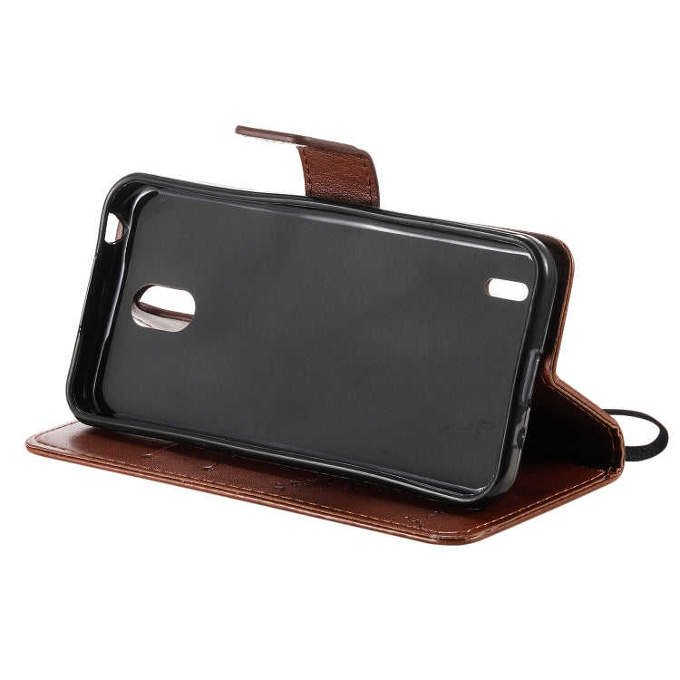 For Nokia 1.3 Tree & Cat Embossed Pattern Horizontal Flip Leather Case with Holder & Card Slots & Wallet & Lanyard