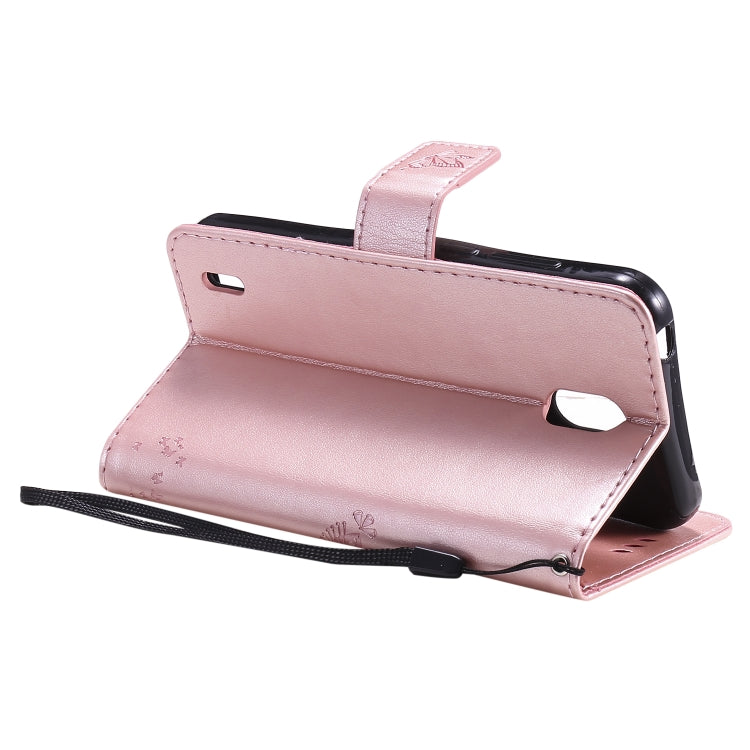 For Nokia 1.3 Tree & Cat Embossed Pattern Horizontal Flip Leather Case with Holder & Card Slots & Wallet & Lanyard