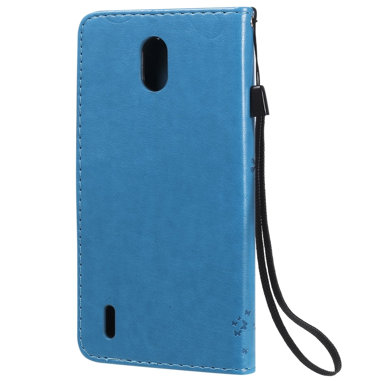 For Nokia 1.3 Tree & Cat Embossed Pattern Horizontal Flip Leather Case with Holder & Card Slots & Wallet & Lanyard