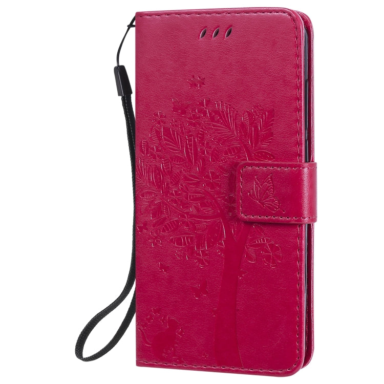 For Nokia 1.3 Tree & Cat Embossed Pattern Horizontal Flip Leather Case with Holder & Card Slots & Wallet & Lanyard