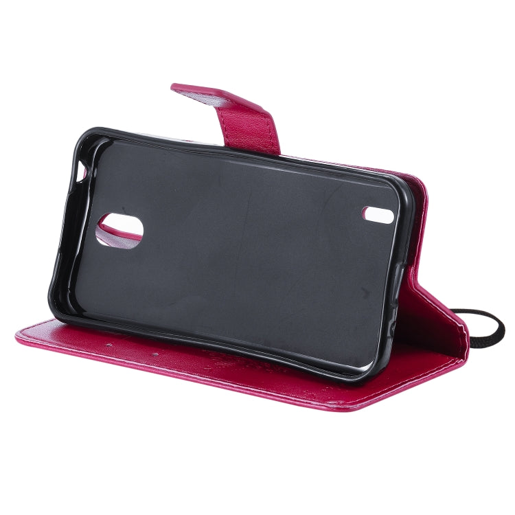 For Nokia 1.3 Tree & Cat Embossed Pattern Horizontal Flip Leather Case with Holder & Card Slots & Wallet & Lanyard