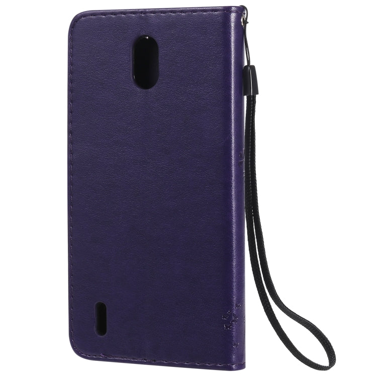 For Nokia 1.3 Tree & Cat Embossed Pattern Horizontal Flip Leather Case with Holder & Card Slots & Wallet & Lanyard