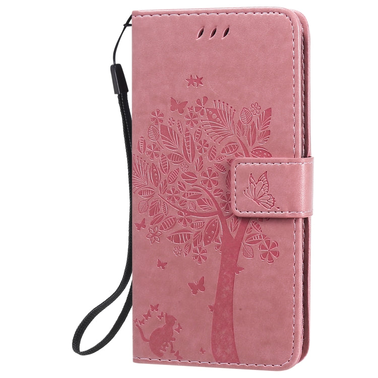 For Nokia 1.3 Tree & Cat Embossed Pattern Horizontal Flip Leather Case with Holder & Card Slots & Wallet & Lanyard