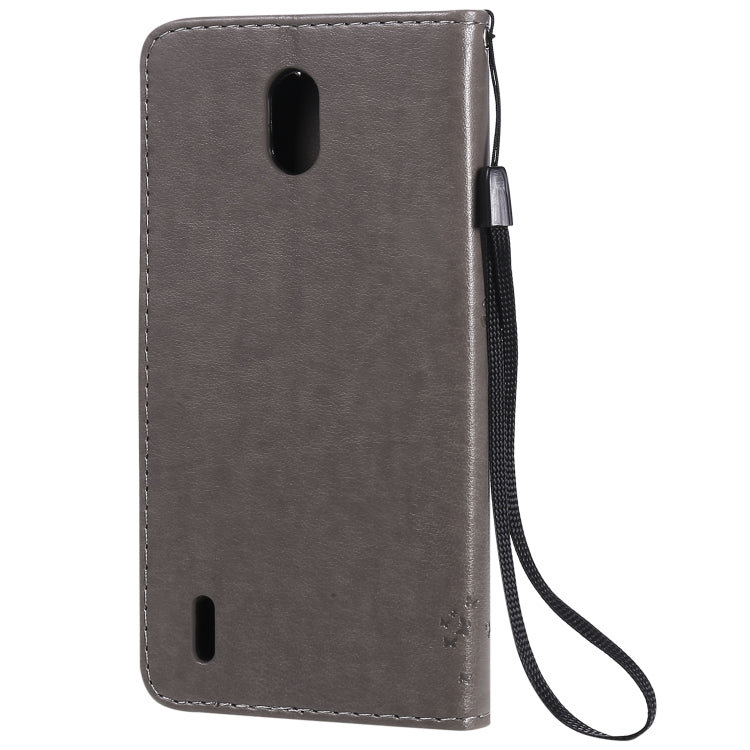 For Nokia 1.3 Tree & Cat Embossed Pattern Horizontal Flip Leather Case with Holder & Card Slots & Wallet & Lanyard