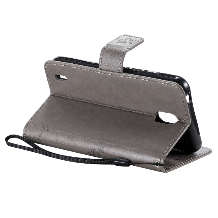 For Nokia 1.3 Tree & Cat Embossed Pattern Horizontal Flip Leather Case with Holder & Card Slots & Wallet & Lanyard