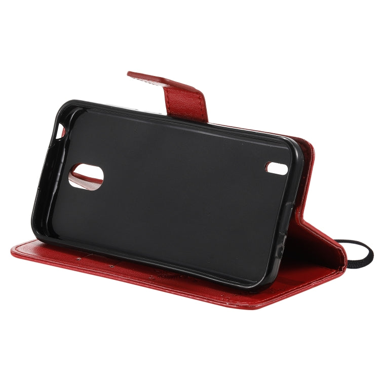 For Nokia 1.3 Tree & Cat Embossed Pattern Horizontal Flip Leather Case with Holder & Card Slots & Wallet & Lanyard