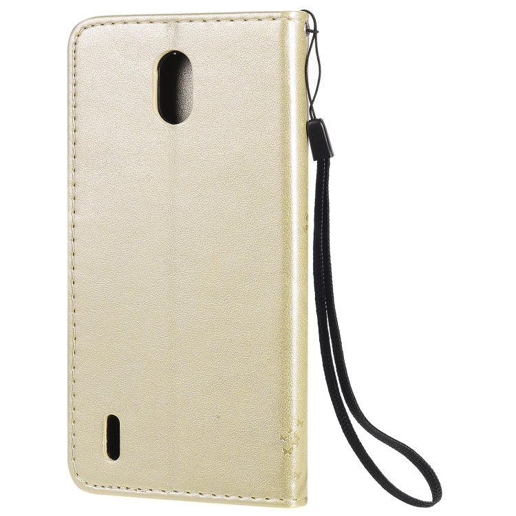 For Nokia 1.3 Tree & Cat Embossed Pattern Horizontal Flip Leather Case with Holder & Card Slots & Wallet & Lanyard
