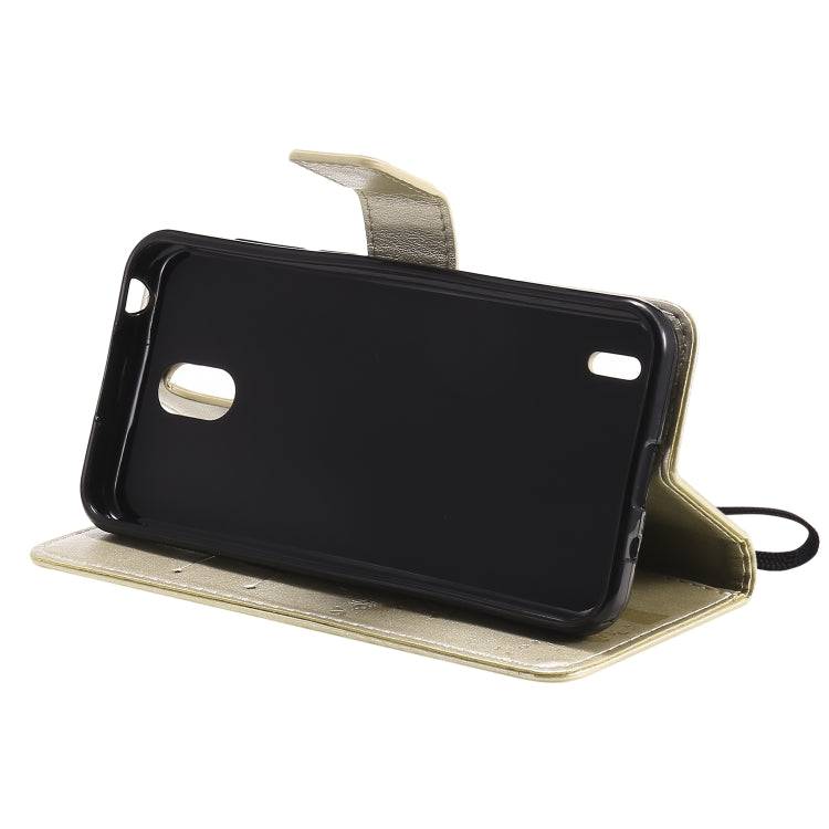 For Nokia 1.3 Tree & Cat Embossed Pattern Horizontal Flip Leather Case with Holder & Card Slots & Wallet & Lanyard