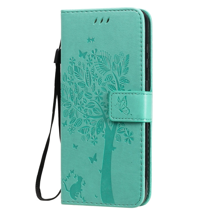 For Nokia 2.3 Tree & Cat Embossed Pattern Horizontal Flip Leather Case with Holder & Card Slots & Wallet & Lanyard