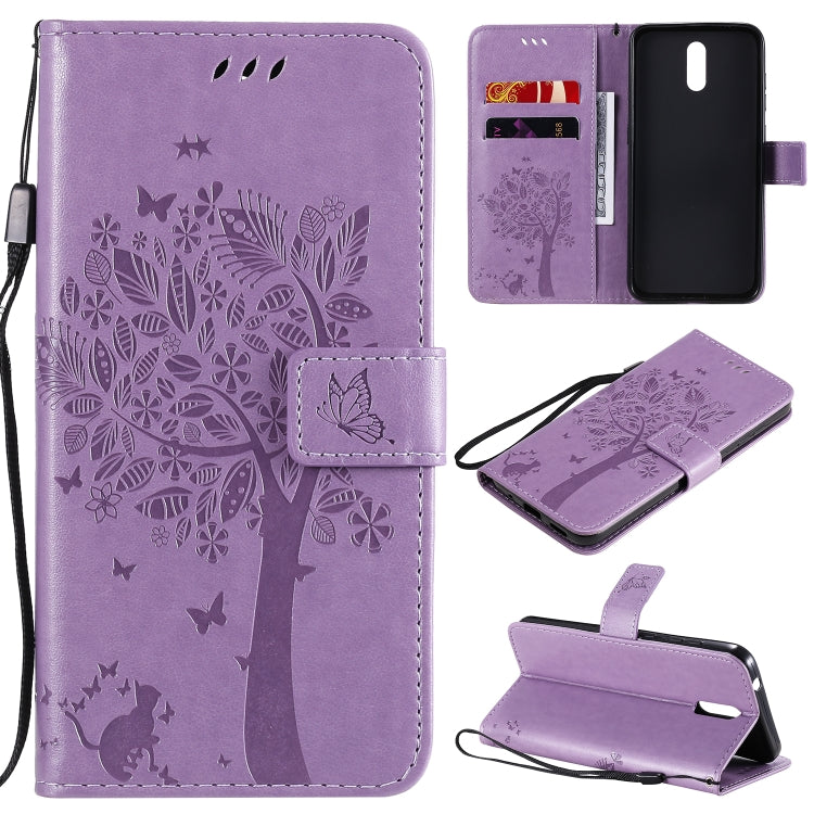 For Nokia 2.3 Tree & Cat Embossed Pattern Horizontal Flip Leather Case with Holder & Card Slots & Wallet & Lanyard