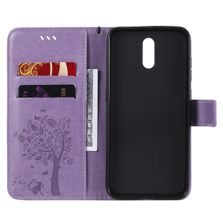 For Nokia 2.3 Tree & Cat Embossed Pattern Horizontal Flip Leather Case with Holder & Card Slots & Wallet & Lanyard