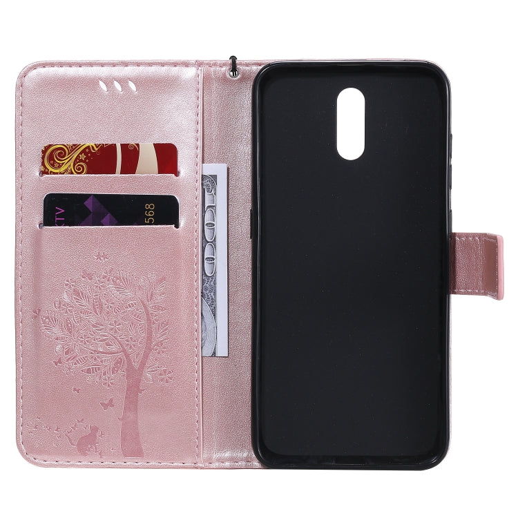 For Nokia 2.3 Tree & Cat Embossed Pattern Horizontal Flip Leather Case with Holder & Card Slots & Wallet & Lanyard