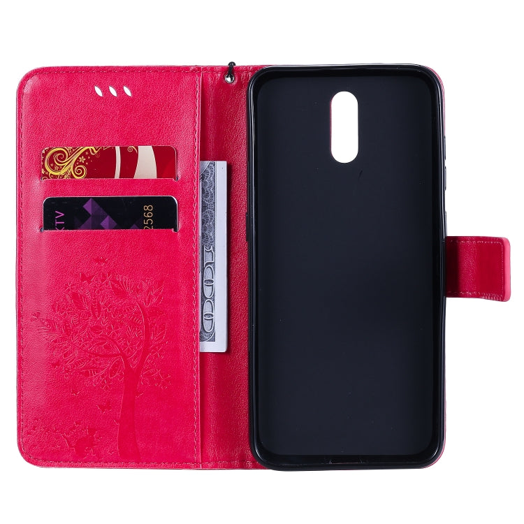 For Nokia 2.3 Tree & Cat Embossed Pattern Horizontal Flip Leather Case with Holder & Card Slots & Wallet & Lanyard