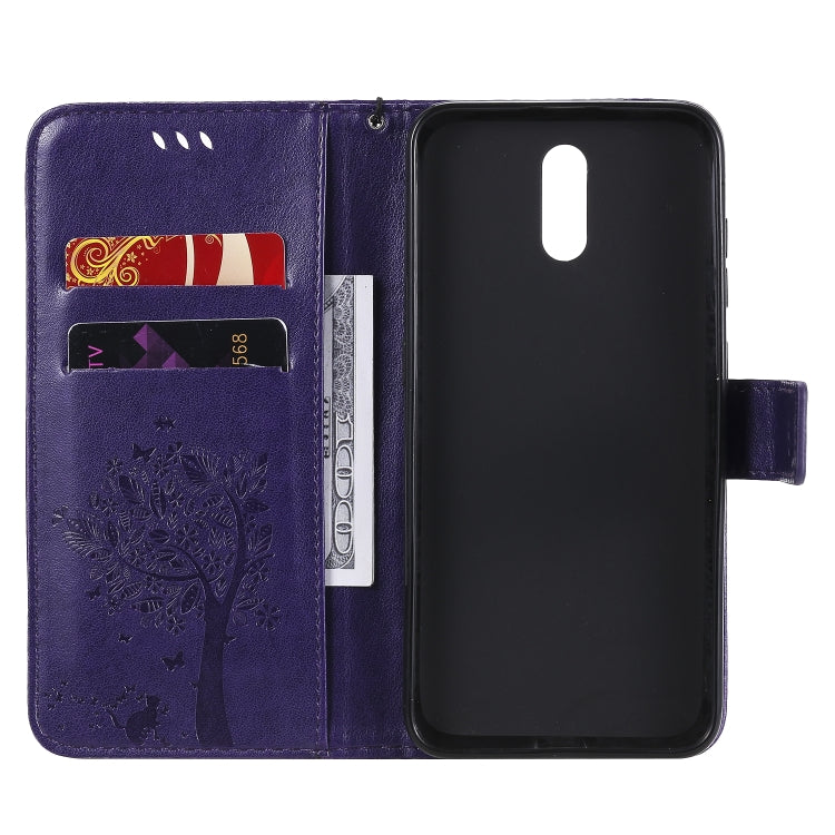 For Nokia 2.3 Tree & Cat Embossed Pattern Horizontal Flip Leather Case with Holder & Card Slots & Wallet & Lanyard