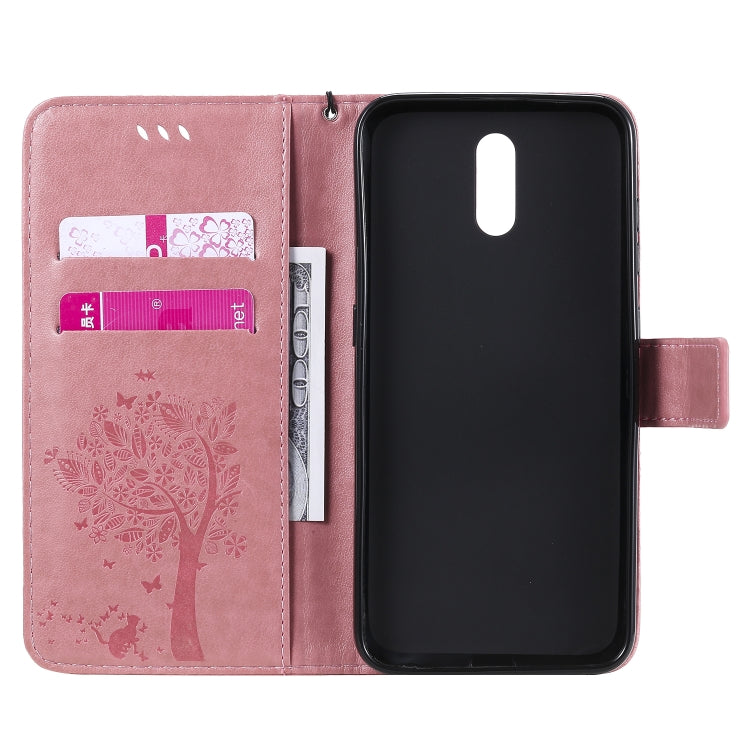 For Nokia 2.3 Tree & Cat Embossed Pattern Horizontal Flip Leather Case with Holder & Card Slots & Wallet & Lanyard