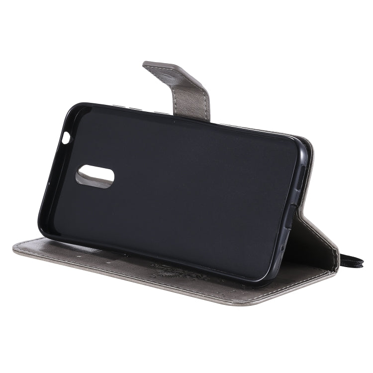 For Nokia 2.3 Tree & Cat Embossed Pattern Horizontal Flip Leather Case with Holder & Card Slots & Wallet & Lanyard