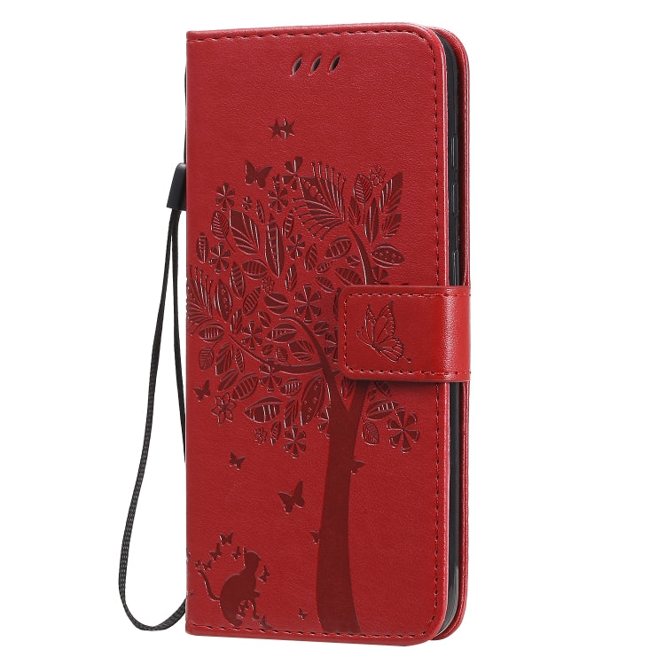 For Nokia 2.3 Tree & Cat Embossed Pattern Horizontal Flip Leather Case with Holder & Card Slots & Wallet & Lanyard