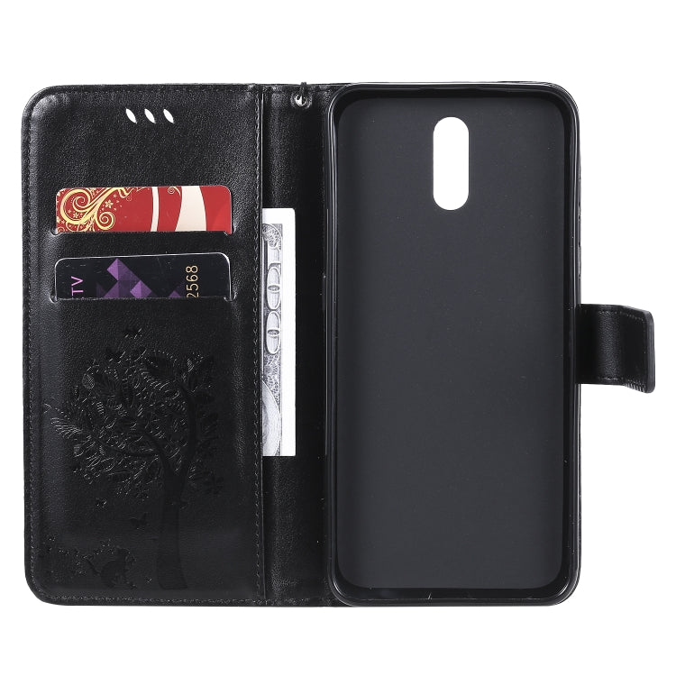 For Nokia 2.3 Tree & Cat Embossed Pattern Horizontal Flip Leather Case with Holder & Card Slots & Wallet & Lanyard