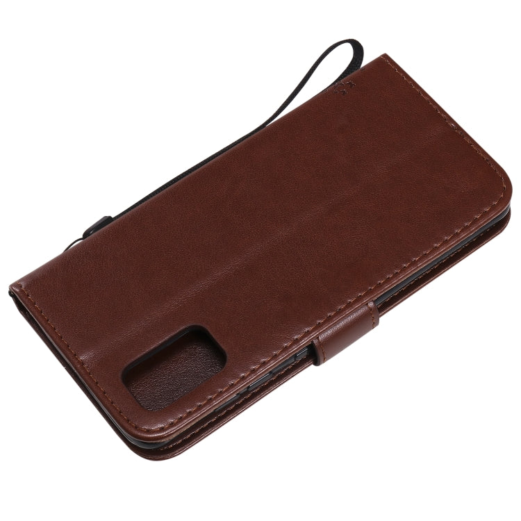 For Samsung Galaxy A41 Tree & Cat Embossed Pattern Horizontal Flip Leather Case with Holder & Card Slots & Wallet & Lanyard