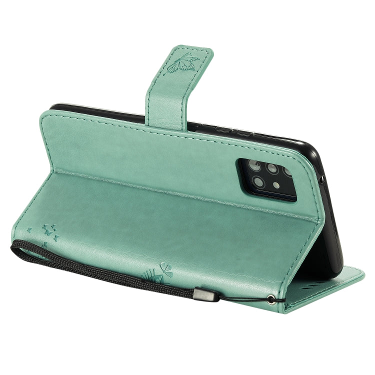 For Samsung Galaxy A51 5G Tree & Cat Embossed Pattern Horizontal Flip Leather Case with Holder & Card Slots & Wallet & Lanyard