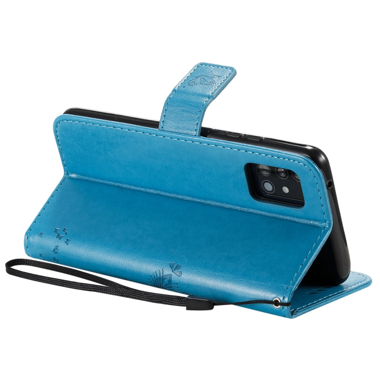 For Samsung Galaxy A51 5G Tree & Cat Embossed Pattern Horizontal Flip Leather Case with Holder & Card Slots & Wallet & Lanyard