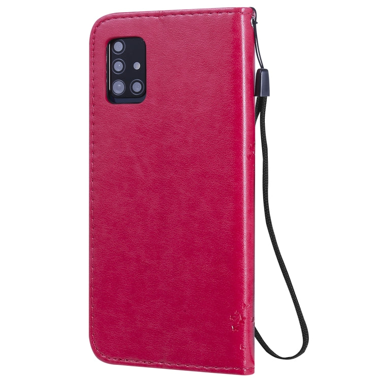 For Samsung Galaxy A51 5G Tree & Cat Embossed Pattern Horizontal Flip Leather Case with Holder & Card Slots & Wallet & Lanyard