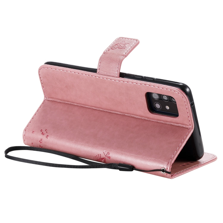 For Samsung Galaxy A51 5G Tree & Cat Embossed Pattern Horizontal Flip Leather Case with Holder & Card Slots & Wallet & Lanyard
