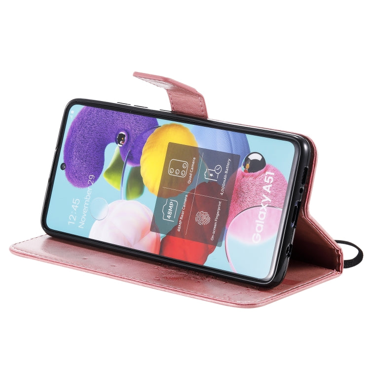 For Samsung Galaxy A51 5G Tree & Cat Embossed Pattern Horizontal Flip Leather Case with Holder & Card Slots & Wallet & Lanyard