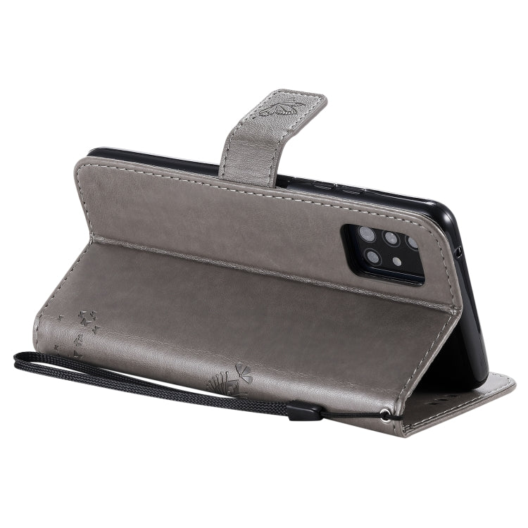 For Samsung Galaxy A51 5G Tree & Cat Embossed Pattern Horizontal Flip Leather Case with Holder & Card Slots & Wallet & Lanyard