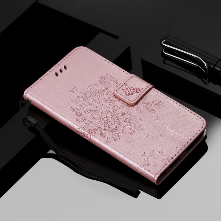 For Samsung Galaxy A71 5G Tree & Cat Embossed Pattern Horizontal Flip Leather Case with Holder & Card Slots & Wallet & Lanyard