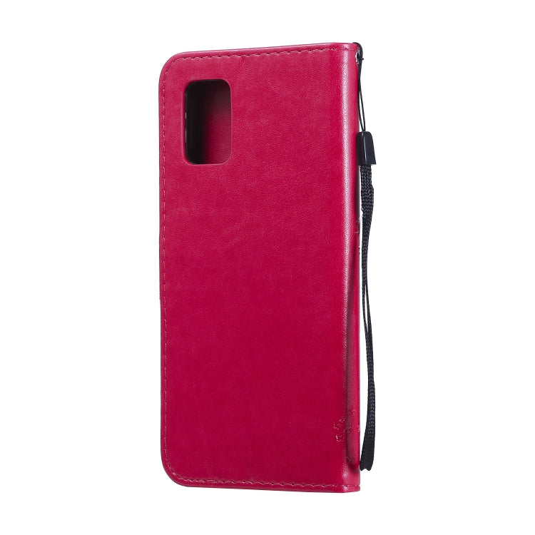 For Samsung Galaxy A71 5G Tree & Cat Embossed Pattern Horizontal Flip Leather Case with Holder & Card Slots & Wallet & Lanyard