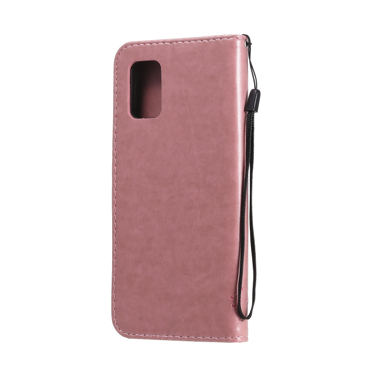 For Samsung Galaxy A71 5G Tree & Cat Embossed Pattern Horizontal Flip Leather Case with Holder & Card Slots & Wallet & Lanyard