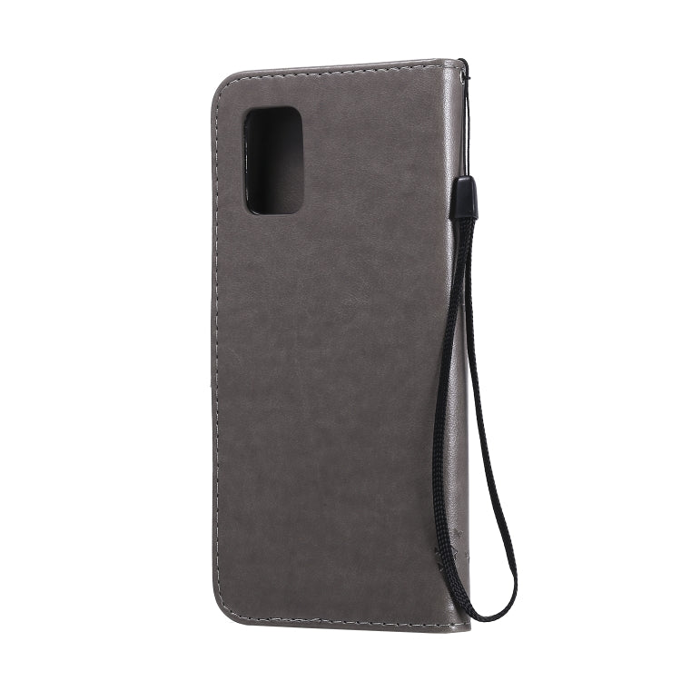 For Samsung Galaxy A71 5G Tree & Cat Embossed Pattern Horizontal Flip Leather Case with Holder & Card Slots & Wallet & Lanyard