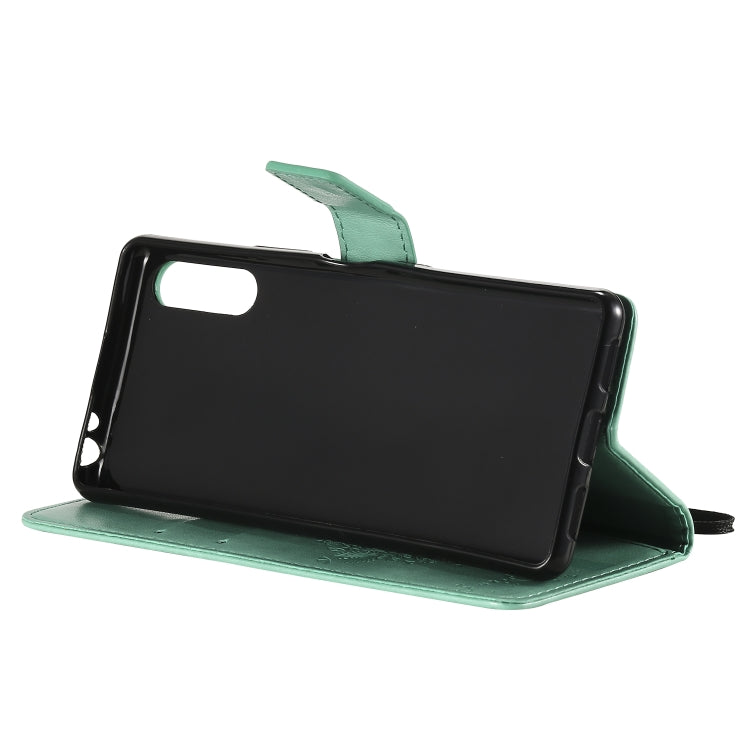 For Sony Xperia L4 Tree & Cat Embossed Pattern Horizontal Flip Leather Case with Holder & Card Slots & Wallet & Lanyard