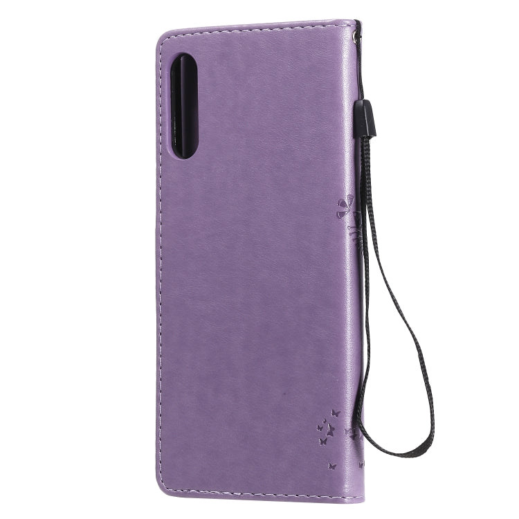 For Sony Xperia L4 Tree & Cat Embossed Pattern Horizontal Flip Leather Case with Holder & Card Slots & Wallet & Lanyard