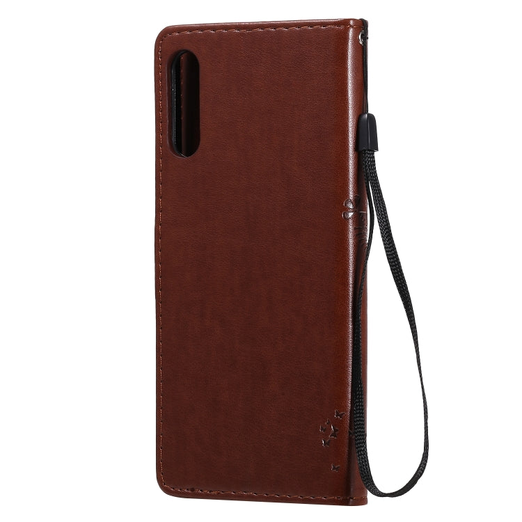 For Sony Xperia L4 Tree & Cat Embossed Pattern Horizontal Flip Leather Case with Holder & Card Slots & Wallet & Lanyard