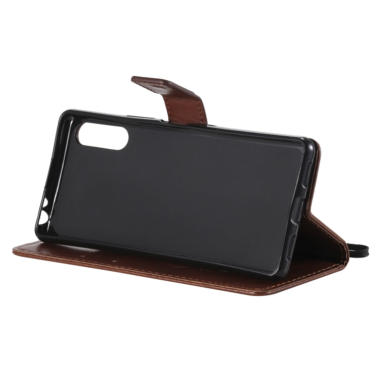 For Sony Xperia L4 Tree & Cat Embossed Pattern Horizontal Flip Leather Case with Holder & Card Slots & Wallet & Lanyard