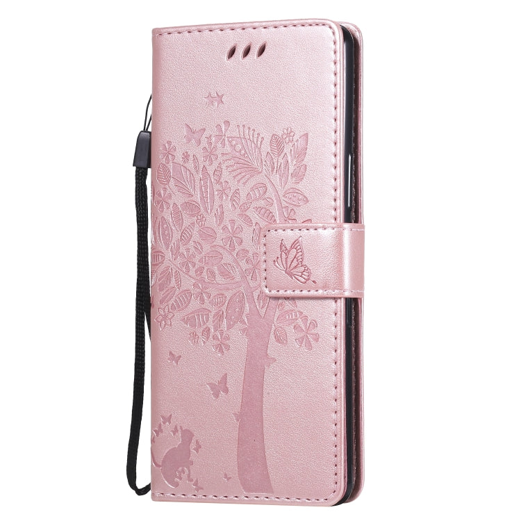 For Sony Xperia L4 Tree & Cat Embossed Pattern Horizontal Flip Leather Case with Holder & Card Slots & Wallet & Lanyard