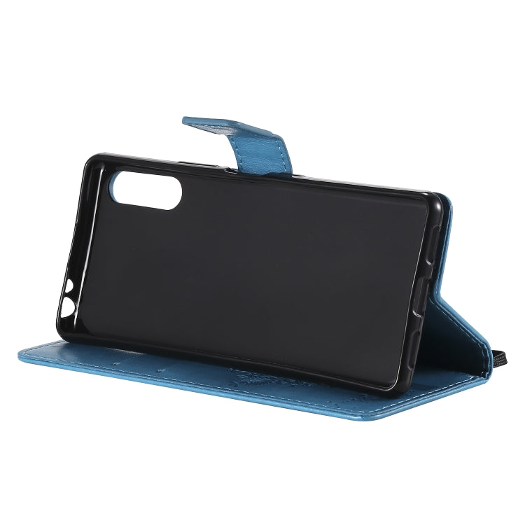 For Sony Xperia L4 Tree & Cat Embossed Pattern Horizontal Flip Leather Case with Holder & Card Slots & Wallet & Lanyard