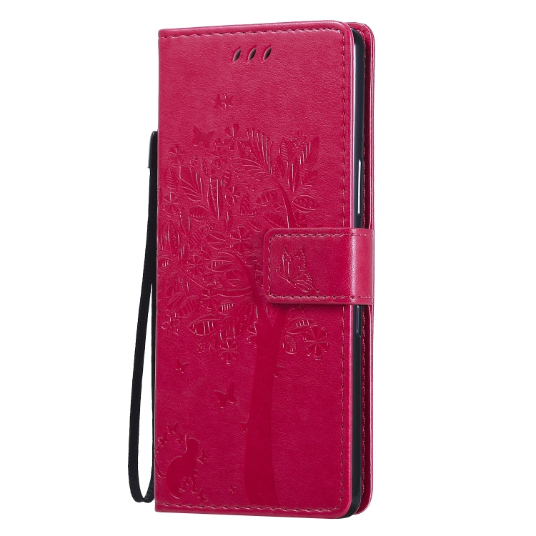 For Sony Xperia L4 Tree & Cat Embossed Pattern Horizontal Flip Leather Case with Holder & Card Slots & Wallet & Lanyard