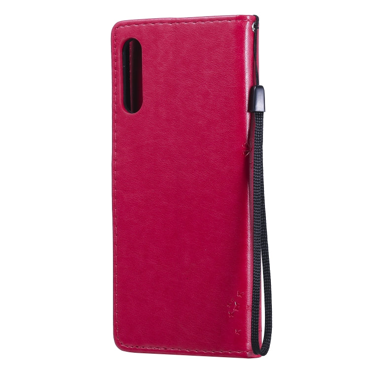 For Sony Xperia L4 Tree & Cat Embossed Pattern Horizontal Flip Leather Case with Holder & Card Slots & Wallet & Lanyard