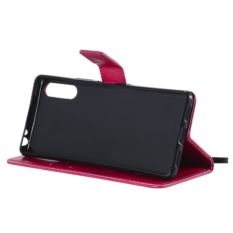 For Sony Xperia L4 Tree & Cat Embossed Pattern Horizontal Flip Leather Case with Holder & Card Slots & Wallet & Lanyard